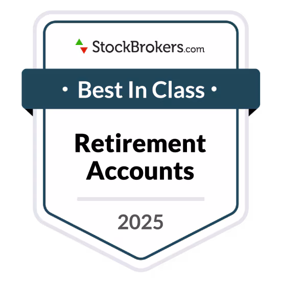 Schwab named Best in Class for Retirement Accounts by StockBrokers.com, 2025. 